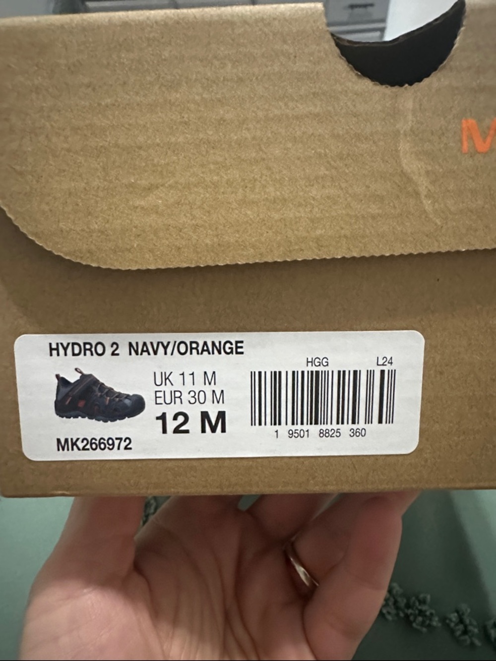 Merrell Navy and Orange Kids Adventure Sandals - Picture 3 of 3